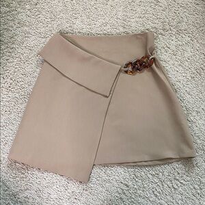 Zara Tan Mini Skirt with Chain Detail